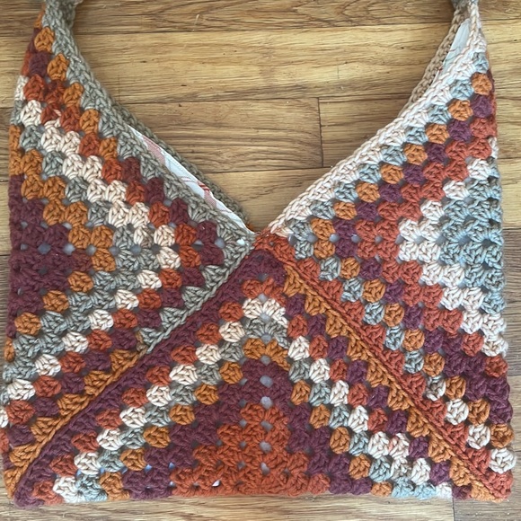 Handmade Crochet Hobo Bag - Picture 2 of 4